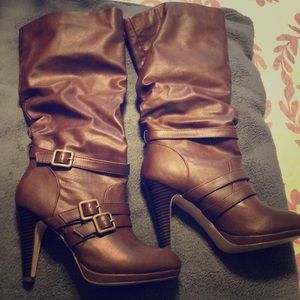 Madden girl brown mid calf boots